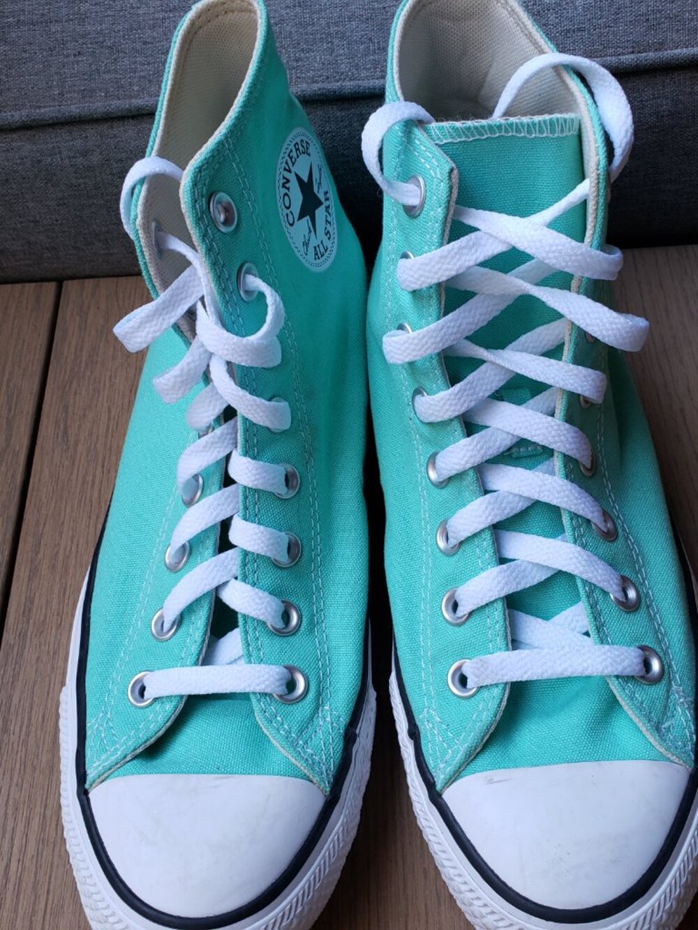 EUC CTAS Converse cyber teal classic high (8M - 10W) KICKS